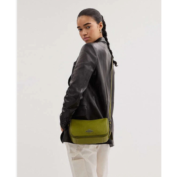 Coach Kailey Shoulder/Crossbody Bag In Leather/Bright Olive CY707 NWT - Picture 7 of 11